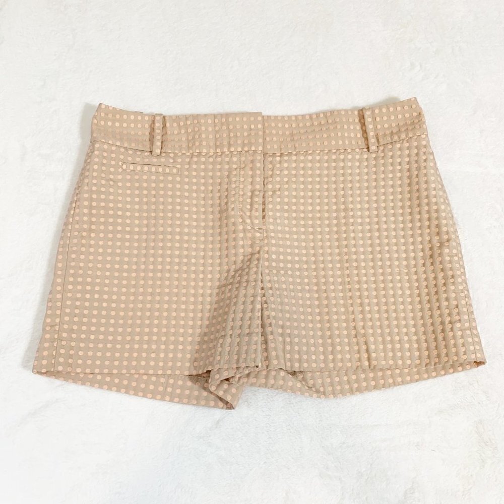 LOFT Marisa Polka Dot Textured Shorts Tan Peach Size 6‎ Casual Summer Preppy